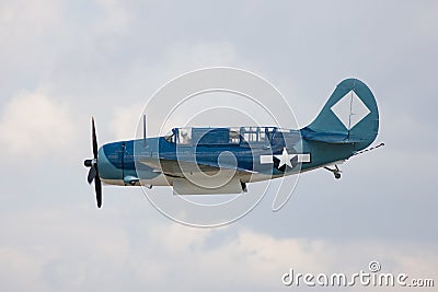 A Navy carrier plane does a flyby Stock Photo