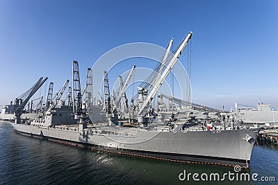 Navy Crane Ship Stock Photo