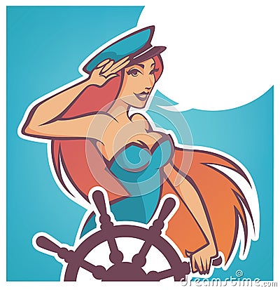 Navy girl Vector Illustration