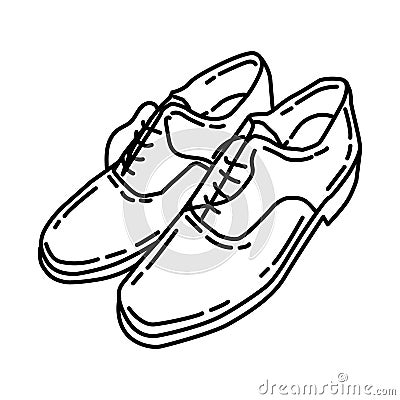 Navy Officer White Shoes Icon. Doodle Hand Drawn or Outline Icon Style Vector Illustration