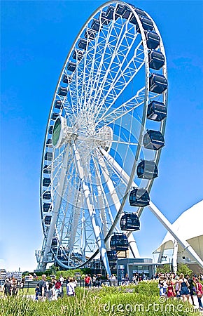 Navy Pier Ferris wheel Chicago Illinois Editorial Stock Photo