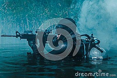 Navy SEAL frogman Stock Photo