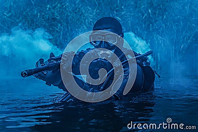 Navy SEAL frogman Stock Photo