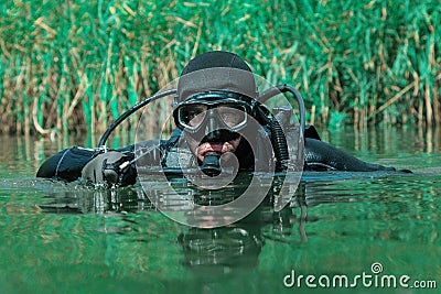 Navy SEAL frogman Stock Photo