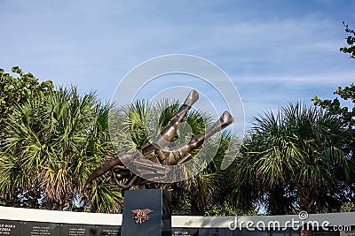 The Navy SEAL Memorial Wall Frogman Statue Editorial Stock Photo