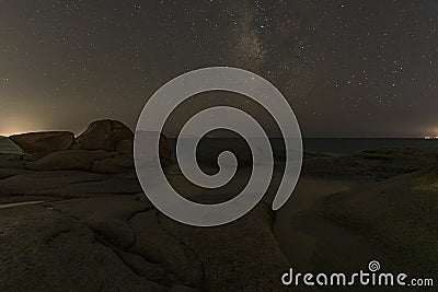 Naxos by night, Greece Stock Photo