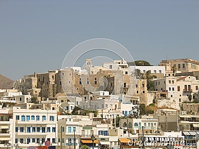 Naxos view. Greek island in Cyclades. Stock Photo