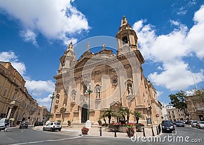 Naxxar, Malta - 2016, June 11th : The facade of the historic Our Editorial Stock Photo