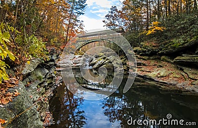 Nay Aug Gorge in Autumn Stock Photo