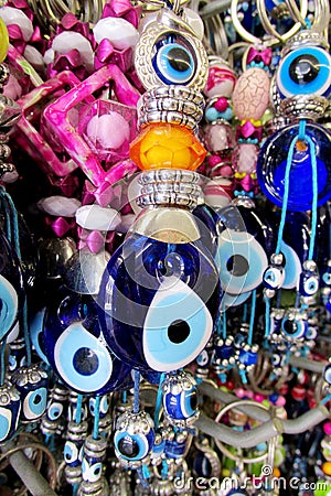 Nazar boncuk turkish amulet at Grand Bazar in Istanbul, Turkey Stock Photo