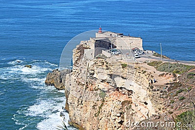 Nazare Fort of SÃ£o Miguel Arcanjo, Portugal Stock Photo