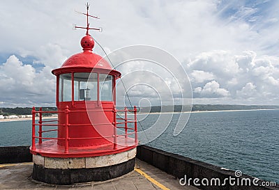 Nazare Lighthouse, Portugal Stock Photo