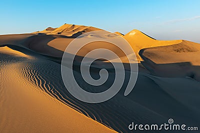 Nazca Desert Sunset, Huacachina, Peru Stock Photo