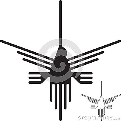 Nazca lines hummingbird Vector Illustration