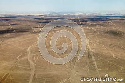 Nazca or Nasca mysterious lines and geoglyphs Stock Photo