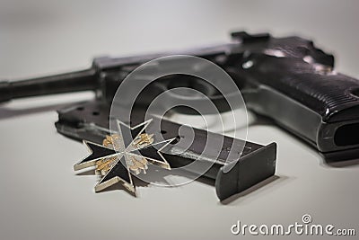 The nazi germany military automatic pistol from world war 2 era Editorial Stock Photo