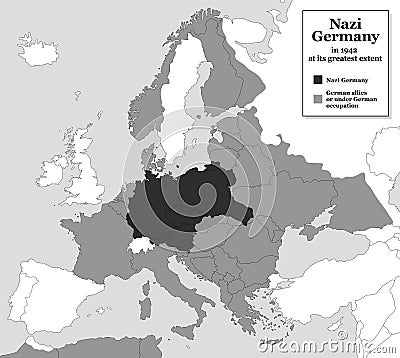 Nazi Germany WWII Greatest Extent Vector Illustration