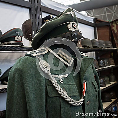 Nazi uniform at Militalia 2013 in Milan, Italy Editorial Stock Photo