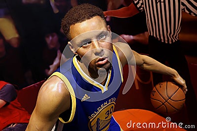 Nba player stephen curry wax figure at madam tussads hong kong Editorial Stock Photo