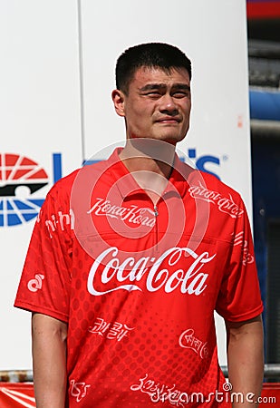 NBA player Yao Ming at NASCAR's Coca Cola 600 Editorial Stock Photo