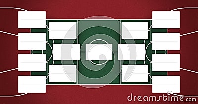 NBA playoffs schedule - NBA brackets - Basketball finals scheme - Red and green colors Stock Photo