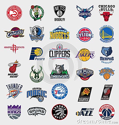 NBA Teams Logos Editorial Image - Image: 78105095