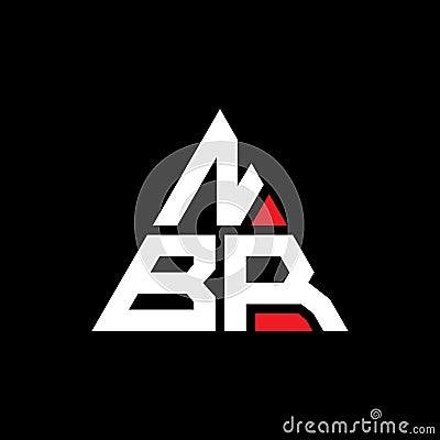 NBR triangle letter logo design with triangle shape. NBR triangle logo design monogram. NBR triangle vector logo template with red Vector Illustration