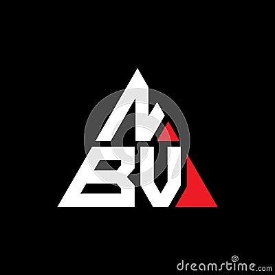 NBV triangle letter logo design with triangle shape. NBV triangle logo design monogram. NBV triangle vector logo template with red Vector Illustration