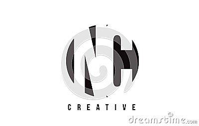 NC N C White Letter Logo Design with Circle Background. Vector Illustration