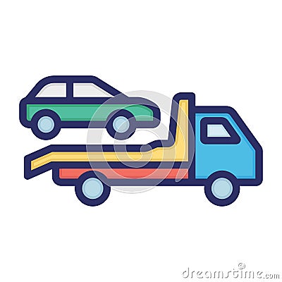 Car delivery, car, delivery, evacuator fully editable vector icon Vector Illustration