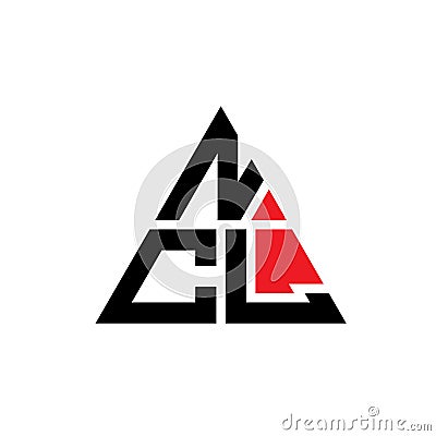 NCL triangle letter logo design with triangle shape. NCL triangle logo design monogram. NCL triangle vector logo template with red Vector Illustration