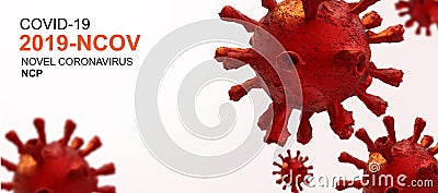 2019-nconv coronavirus ncp virus covid-19 background red - 3d rendering Stock Photo