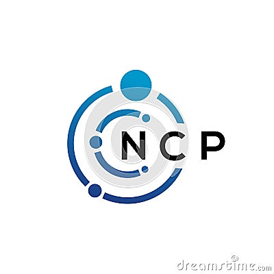 NCP letter technology logo design on white background. NCP creative initials letter IT logo concept. NCP letter design Vector Illustration