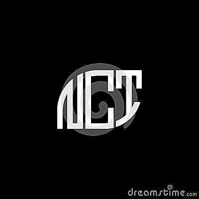 NCT letter logo design on BLACK background. NCT creative initials letter logo concept. NCT letter design Vector Illustration