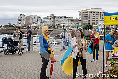 2nd anniversary of full scale Russia invasion and war on Ukraine. Protest against the war in Cape Town, South Africa Editorial Stock Photo