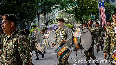 62nd Independence day or Merdeka Day celebration of Malaysia in Putrajaya. Editorial Stock Photo