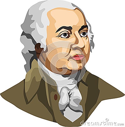 2nd United States of America President John Adams Vector Illustration
