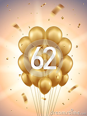 62nd Year Anniversary Background Vector Illustration