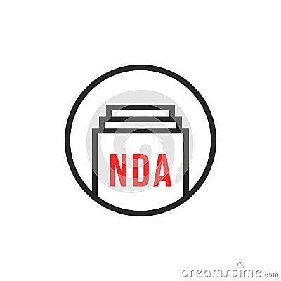 Nda or non-disclosure agreement icon Vector Illustration