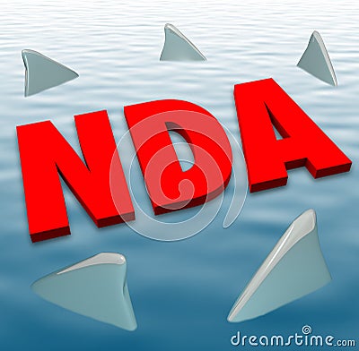 NDA Non Disclosure Agreement Sharks Danger Restriction Sharing S Stock Photo