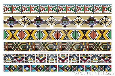 Ndebele African Border Pattern Art 2 Stock Photo
