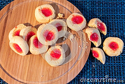 Delicious cookies baked with jam for an exquisite breakfast Stock Photo