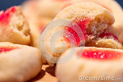 Delicious cookies baked with jam for an exquisite breakfast Stock Photo