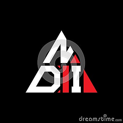 NDJ triangle letter logo design with triangle shape. NDJ triangle logo design monogram. NDJ triangle vector logo template with red Vector Illustration