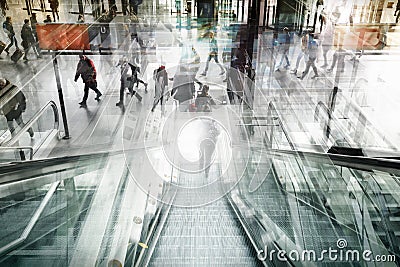 Ndoor double exposure artwork of the Hauptbahnhof Berlin Editorial Stock Photo