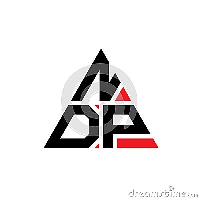 NDP triangle letter logo design with triangle shape. NDP triangle logo design monogram. NDP triangle vector logo template with red Vector Illustration