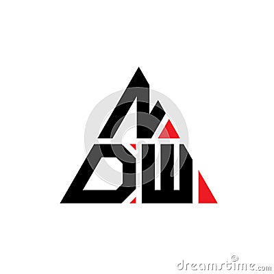 NDW triangle letter logo design with triangle shape. NDW triangle logo design monogram. NDW triangle vector logo template with red Vector Illustration