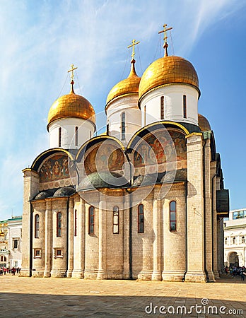 Ne of the cathedrals inside the Kremlin, Moscow, Russia. Uspensky cathedral Stock Photo