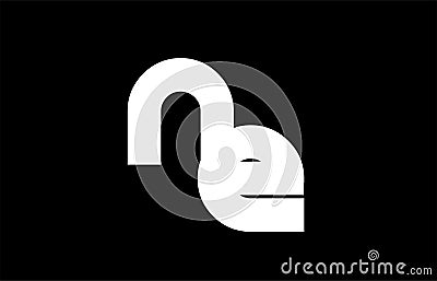 NE N E black white bold joint letter logo Vector Illustration