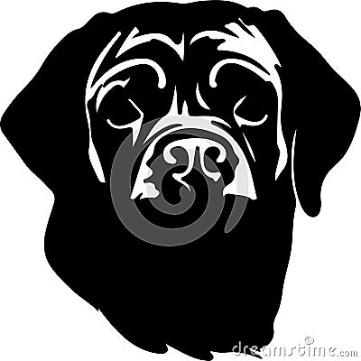 Neapolitan Mastiff Black Silhouette Generative Ai Vector Illustration